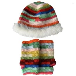 Bérets Vacation Crochet Glants rayés Fisherman vintage Y2K Bodet en tricot
