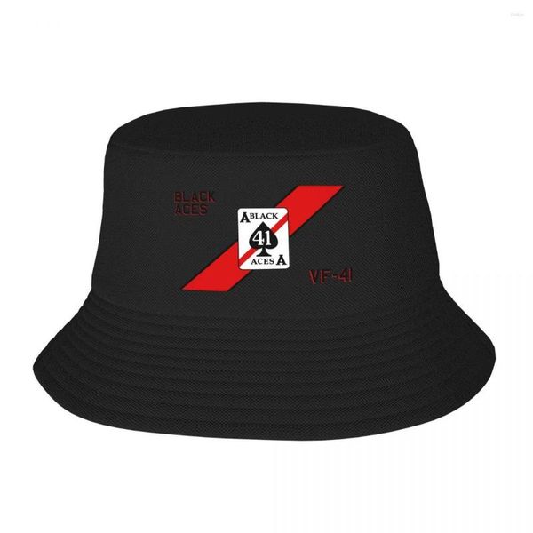 Bérets VF-41 Black Aces Bucket Hat Funny Caps Casquette Homme Femme