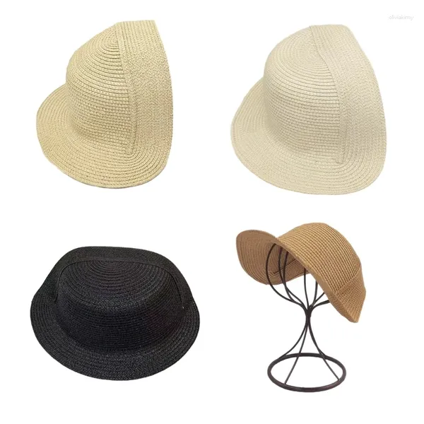 Boinas Gorros victorianos Sombrero Base DIY Colrful Pillbox Percher Headwear Paja elegante