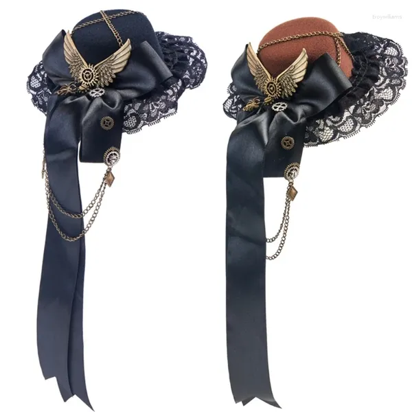 Boinas Victorianos Hombo de fiesta Clip Campo Steampunk Gear Fedoras Cosplay Dress Up Masquerades Disfraz de disfraces