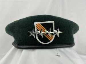 Bérets Guerre du Vietnam armée américaine 5ème groupe des FORCES spéciales béret vert noirâtre 4 étoiles casquette militaire de grade général toutes tailles