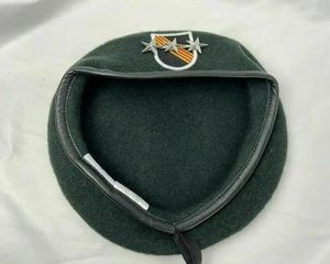 Bérets guerre du VIETNAM armée américaine 5ème FORCES spéciales béret vert noirâtre 3 étoiles LIEUTENANT général casquette reconstitution militaire