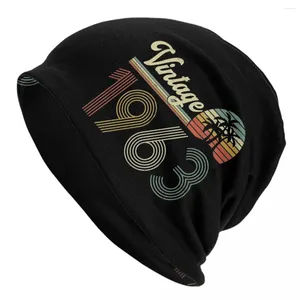 Baretten Vintage 1963 Skullies Mutsen Hoed 60 jaar oude verjaardag Casual Unisex Ski Caps Warm Head Wrap Bonnet Breien Hoeden