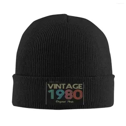 Bérets Vintage 1980 pièces originales Bonnet unisexe hiver chaud Bonnet Homme tricoté chapeaux 42e anniversaire cadeau Skullies bonnets