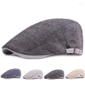 Berets vintage verstelbare streep unisex schilder kunstenaar gentleman cap mannen ademend temperamentmodel hoeden vrouwen bl16