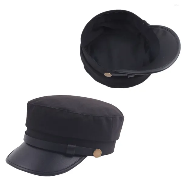 Bérets Vintage béret automne élégant plat-top marine chapeau mode sauvage décontracté simple jeune peintre (noir)