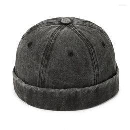 Berets Vintage Brimless Hat for Men and Women Cotton Skullies Cap Street Hats Multipurpose Beanie Hip Hop Ins Unisex Summer