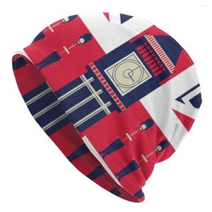 Bérets Vintage British Flag avec London Symbol Skullies Backes Caps Streetwear Winter Trickting Chapeaux Unisex Union Jack Bonnet