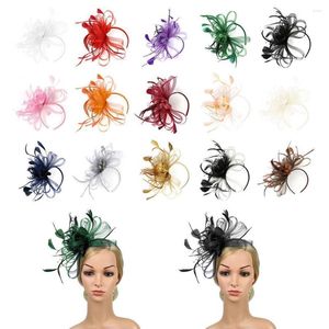 Berets vintage elegante bloem fascinators op hoofdband haarspelden jaren 1920 veerhaarclips voor feest bruiloft cadeau -filmrol