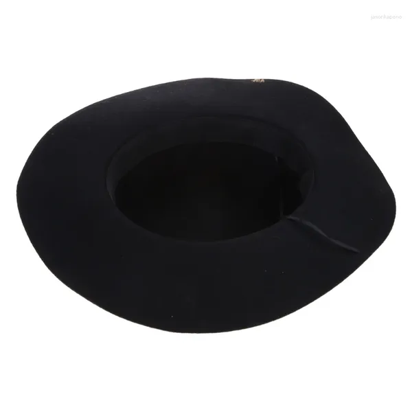 Boinas Vintage Fedora Sombrero para mujeres Hombres con plumas Panamá Mago Cap Lana Fieltro CosplayCostume Party Dress Up Y1UA