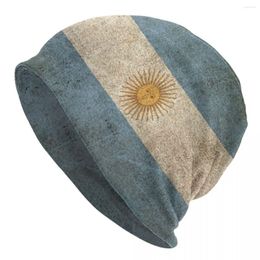 Bérets Vintage Drapeau De L'Argentine Bonnet Chapeaux Mode Chapeau À Tricoter Pour Hommes Femmes Chaud Hiver Argentine Fierté Skullies Bonnets Casquettes