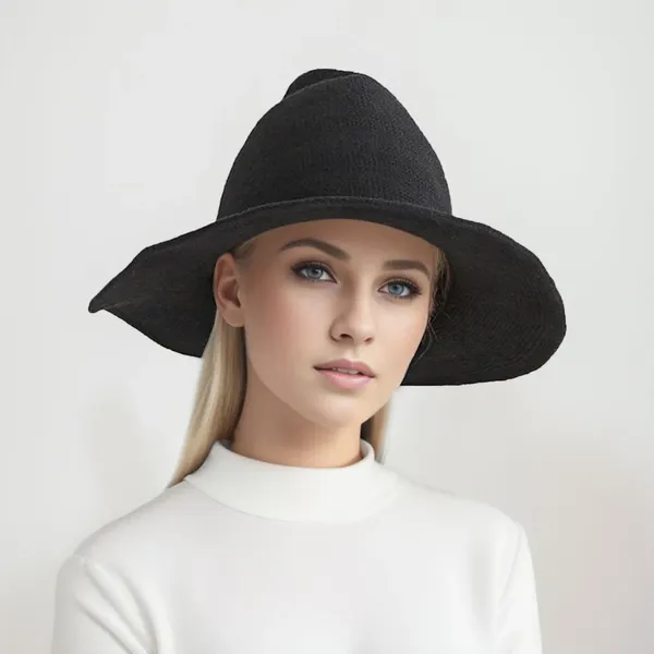 Bérets Vintage tricoté chapeau de sorcière laine longue pointe pour les femmes Halloween fête magique Festival Cosplay décoration