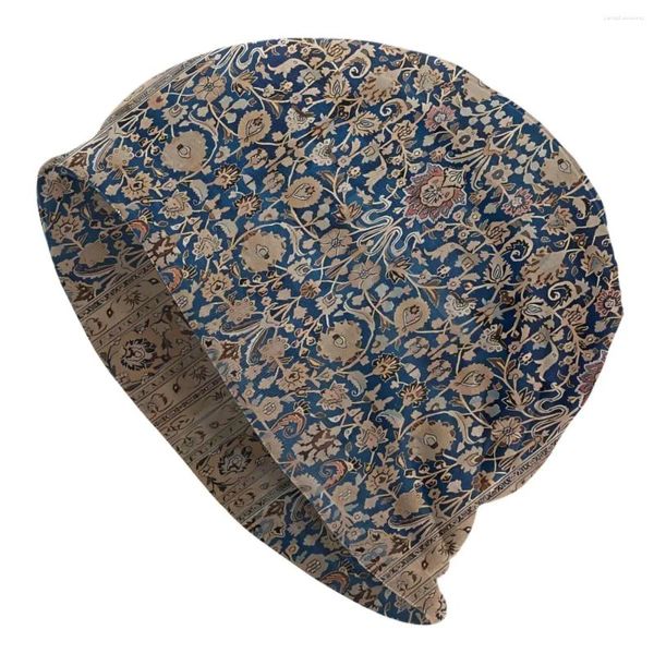 Boinas Vintage Hojas Tabriz Bohemio Antiguo Persa Unisex Bonnet A prueba de viento Doble capa Sombreros finos para hombres Mujeres