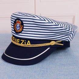 Berets vintage ouder-kind stijl verstelbare schipper zeilers marine kapitein varen militaire hoed cap volwassen feest fancy jurk unisexberets davi