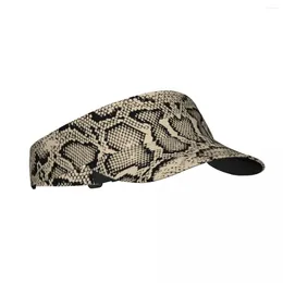 Bérets Vintage peau de serpent imprimé été Air chapeau de soleil visière Protection UV haut vide sport Golf course casquette de Protection solaire