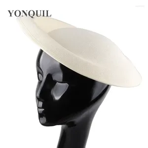 Berets Imitation solide vintage 30 cm Big Fascinator Hat Base DIY Accessoires pour les femmes de mariage de mariage casque artisanat