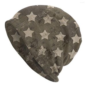 Berets Vintage Stars Fond Bonnet Hats Knit Hat Street Street Street Skullies Backs Men's Femme's Spring Warm Dual Use Caps