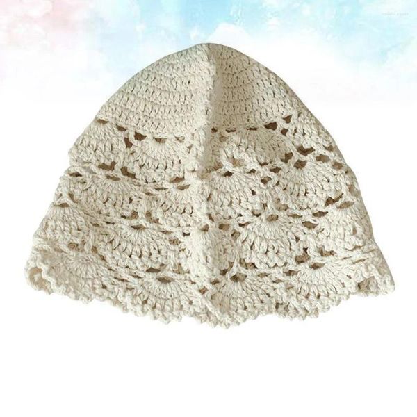 Bérets Vintage Turban Casquette décontractée Serviettes pour femmes Chapeau creux Bandeau en dentelle Bonnet élégant