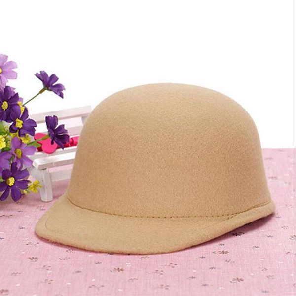 Boinas Vintage sombrero de fieltro de invierno para mujer gorra ecuestre padre niño señora niñas Homburg lindo béisbol de mujer 6 boinas de colores