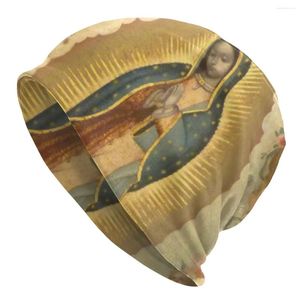 Bérets Vierge de Guadalupe Bonnet Chapeaux Bonnet Tricot Chapeau Hommes Femmes Cool Unisexe Chaud Hiver Mary Catholique Skullies Bonnets Casquettes