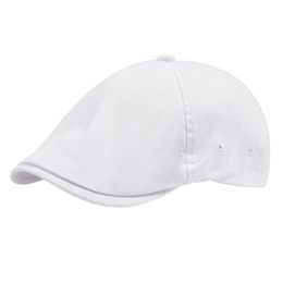 Bérets VOBOOM chapeau plat pour hommes classique sboy casquette de golf casquettes sergé coton classique Ivy chapeaux Cabbies casque décontracté béret blanc 231204