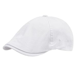 Boinas VOBOOM Sombrero plano para hombres Classic Sboy Cap Golf Caps Twill Cotton Classic Ivy Hats Cabbies Headpiece Casual Beret White 231204