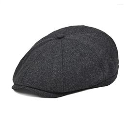 Boinas VOBOOM Mujer Hombre Lana Sboy Cap 8 Panel Country Baker Boy Ivy Flat Beret Sombreros Tweed Boina 111