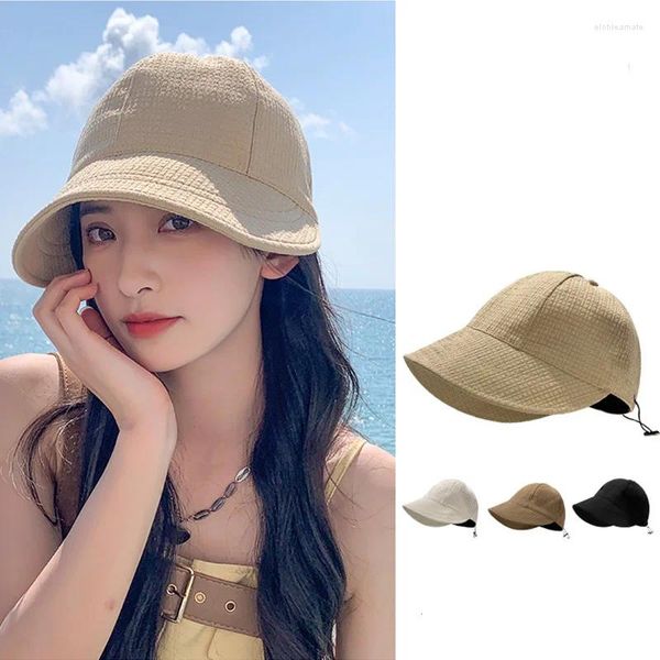 Boinas Waffle Color sólido gorras de béisbol para mujeres niña otoño primavera ala ancha gorra ecuestre al aire libre ajustable sombrero con visera