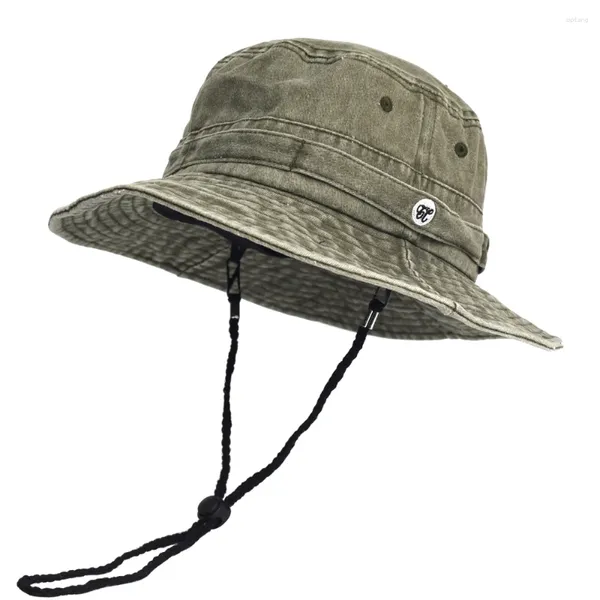 Boinas Lavado Algodón Sombreros de cubo Primavera Verano Hombres Mujeres Panamá Sombrero Pesca Caza Gorra Protección solar Gorras al aire libre