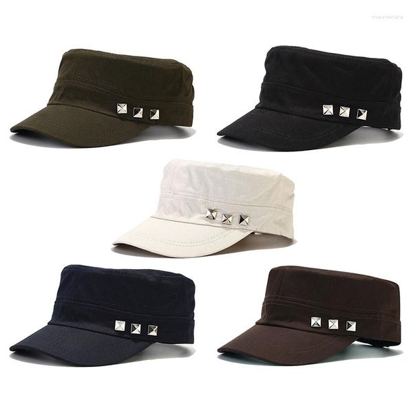 Boinas Gorras militares de algodón lavadas Hombres Cadete Gorra del ejército Diseño único Vintage Sombrero de copa plano Retro Unisex Sombreros Béisbol