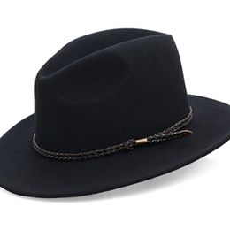 Bérets imperméable laine chapeau large bord Cowboy feutre britannique rétro chevalier unisexe Fedora chapeaux cloche chapeaubérets