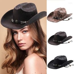 Berretti Cappello da cowboy occidentale Cappello Fedora casual per adulti Copricapo per feste di nozze Accessori di Halloween Costume cosplay Berretto Po