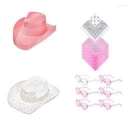 Bérets Western Cowboy Hat Eyewear for Bridal Shower Cowgirl Headscarf Costume Ensemble