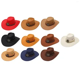 Boinas Sombrero de vaquero occidental Poliéster Elegante Protección solar Sombrero para mochileros Senderismo Camping Etapa Viajes