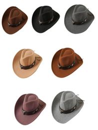 Berets Western Cowboy Hat Roll Up Brim Sombrero Caps Retro Feel Mexicaanse jazzthema -feestaccessoires7362021