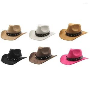 Bérets Western Cowboy Hat Tibétain Cowgirl pour hommes femmes vêtements unisexes