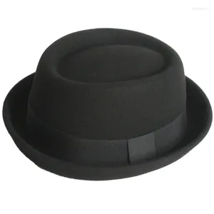 Bérets Western Fedora pour hommes femmes unisexe porter Vintage haut-de-forme couleur unie