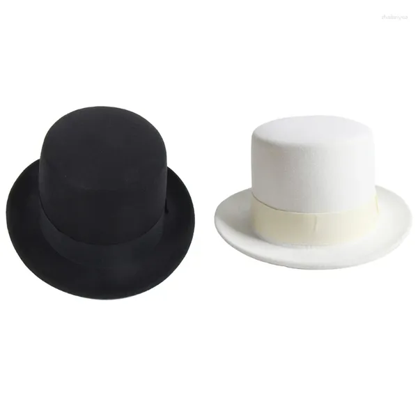 Berets Western Fedora pour les hommes femmes Unisexe portez la chute de costumes de magicien hat-hard vintage