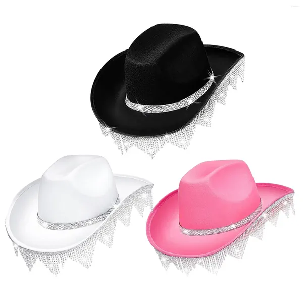 Berets Western Tassels Cowboy Hat Spring Lightweight Summ Elemy Sunshade pour les rôles Player Travel Masquerade Cosplay Fancy Dishy