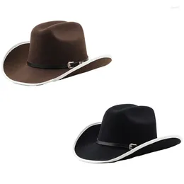 Bérets WesternStyle Fedora Chapeau Adultes Cowboy Night Club Party Props Coiffe