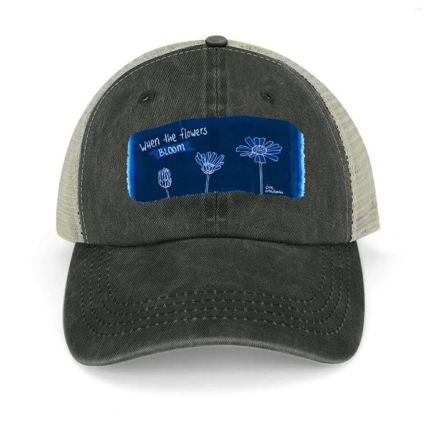 Bérets Quand les fleurs fleurissent l'indigo par rm cowboy hat golf homme sunhat Sun Cap Baseball Men Women's