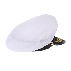 Bérets Blanc Adulte Yacht Bateau Capitaine Marine Cap Cosplay Robe Chapeau