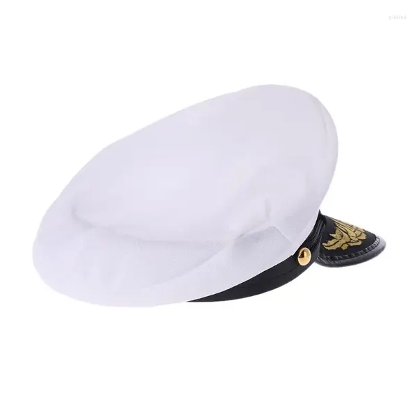 Boinas Blanco Adulto Yate Barco Capitán Marina Cap Cosplay Vestido Sombrero