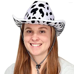 Berets Fashion Blanc Windprooping Sequin Pink Star Cow Cowgirl Hat Hat Girl Girl Cowboy Stetson