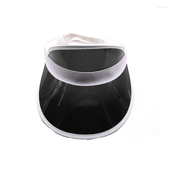 Bérets bandeau blanc en plastique Transparent PC visière de couleur noire Protection UV extérieure adulte casquette de Golf de sport neuf couleurs