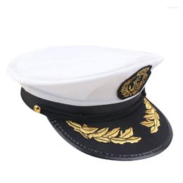 Bérets vente entière 5 pièces casquettes de costume chapeau uniforme de performance casquette octogonale noire capitaine de légende de la marine