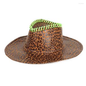 Bérets en gros hommes et femmes automne hiver le léopard panama jazz ressenti du chapeau cowboy western fedora chapeaux