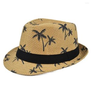 Berets Wholesale Summer 2024 Short Brim Fedoras panama plage paille jazz chapeau noix de coco