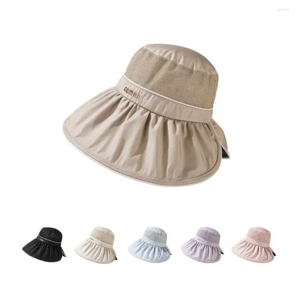 Boinas anchas Borrios Fisherman Hat portátil Avistable Anti UV Bucket Sun Visor Gap Summer