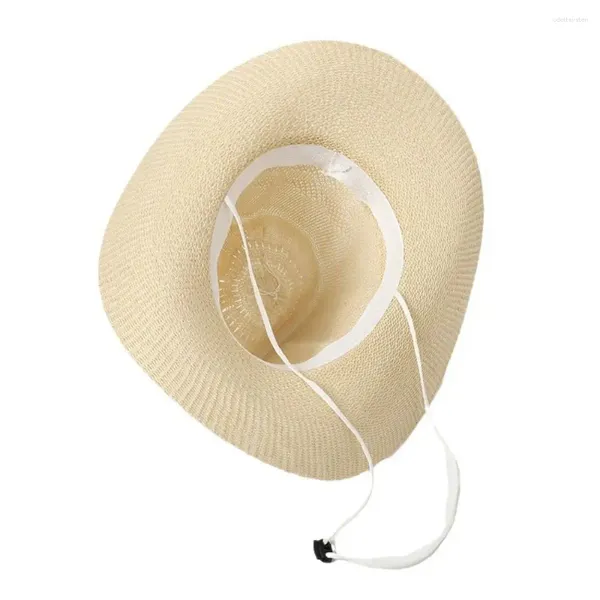 Bérets à bord large chapeau de soleil d'été Protection UV Voyage Capuche de paille décontractée Breaste Beach Men Femmes